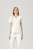 Uniforme médico quirúrgico blanco para mujer