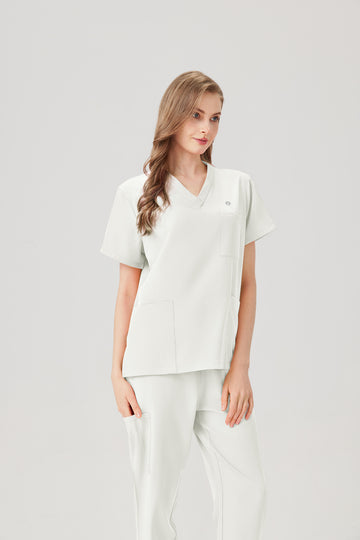 Uniforme de trabajo blanco de mujer, efecto modelo