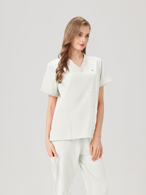 Uniforme de trabajo blanco de mujer, efecto modelo