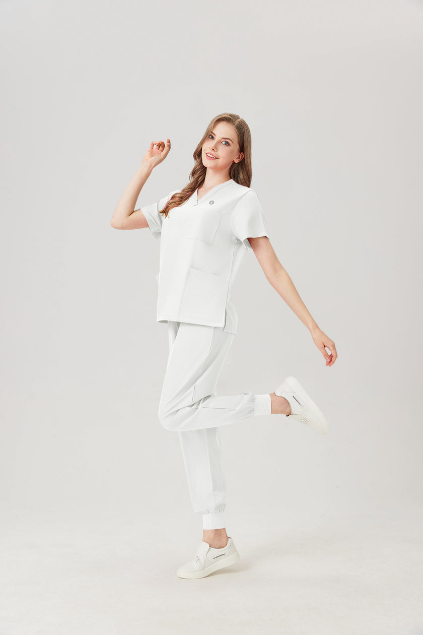 JelriSoFit® Classic Nursing Uniforms for Women – Cream White, Soft & Breathable