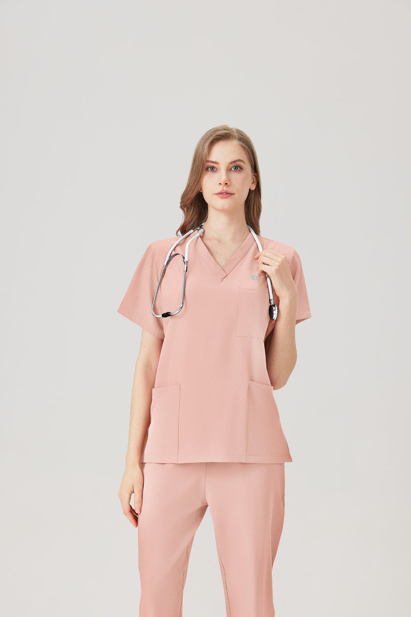 Uniforme médico rosa de mujer, vista frontal