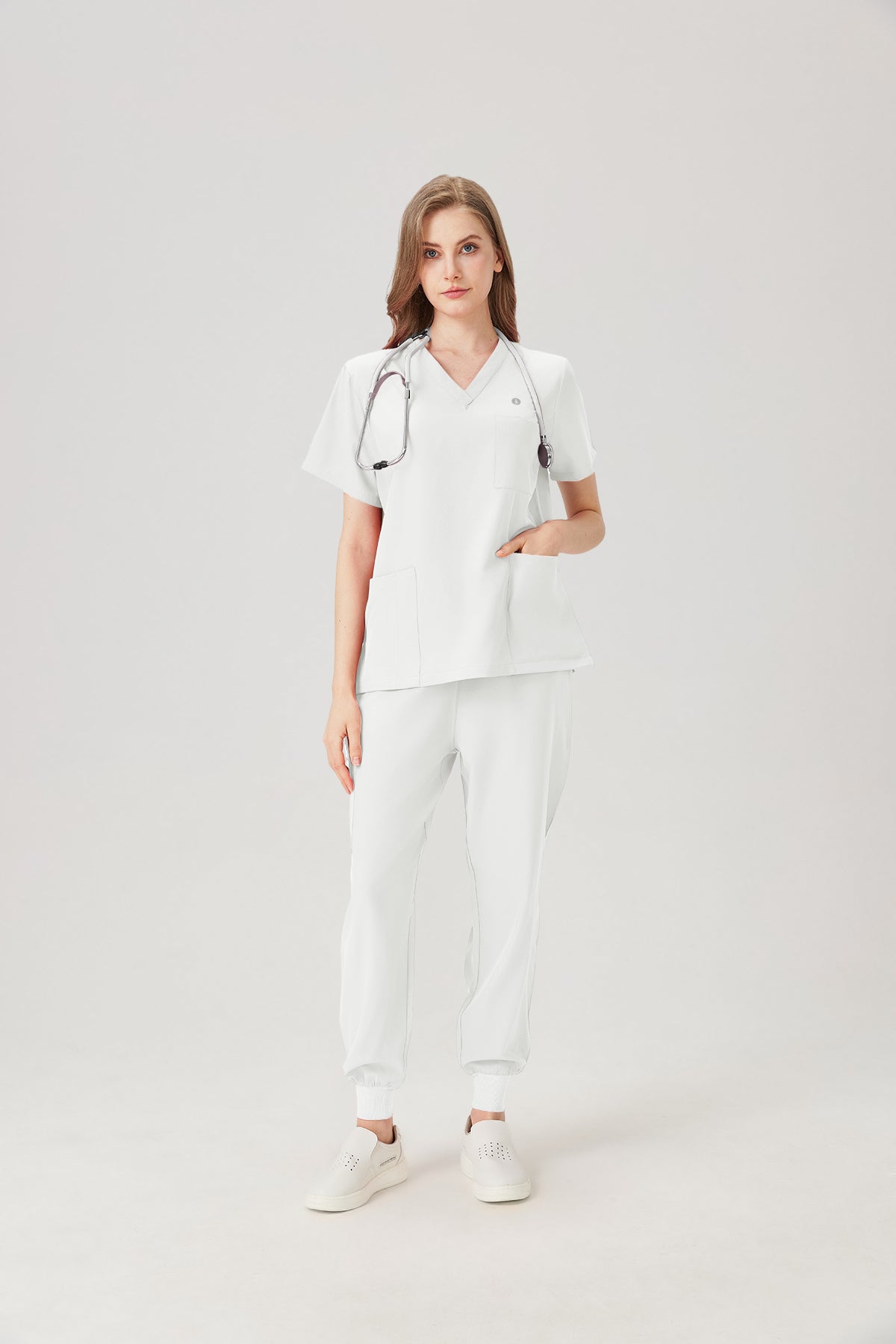 JelriSoFit® Classic Nursing Uniforms for Women – Cream White, Soft & Breathable