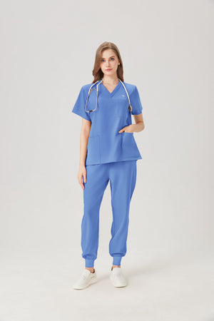 Jelrisofit Uniform Scrubs Light Blue with High Waist