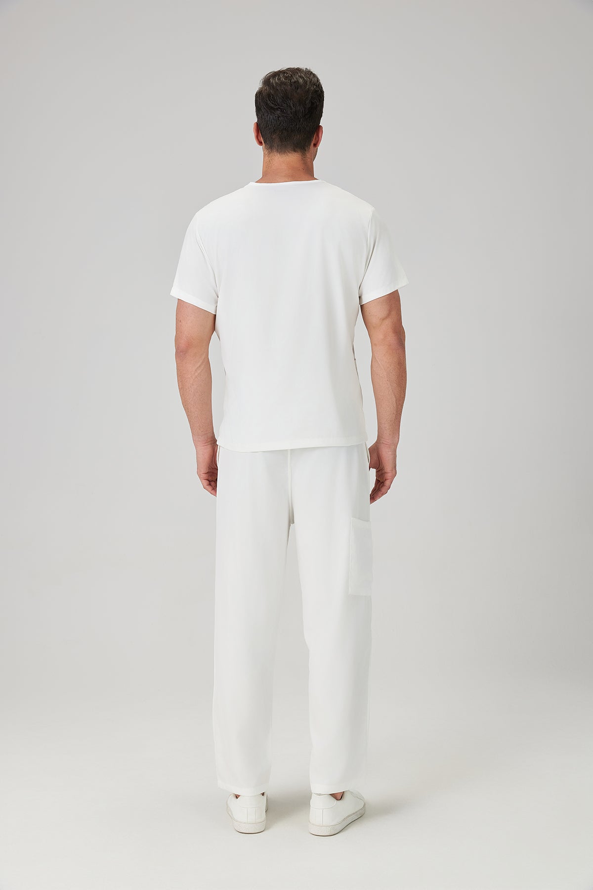 JelriSoFit Classic Uniformes Médicos - Hombre Blanco, Conjunto de pantalón recto