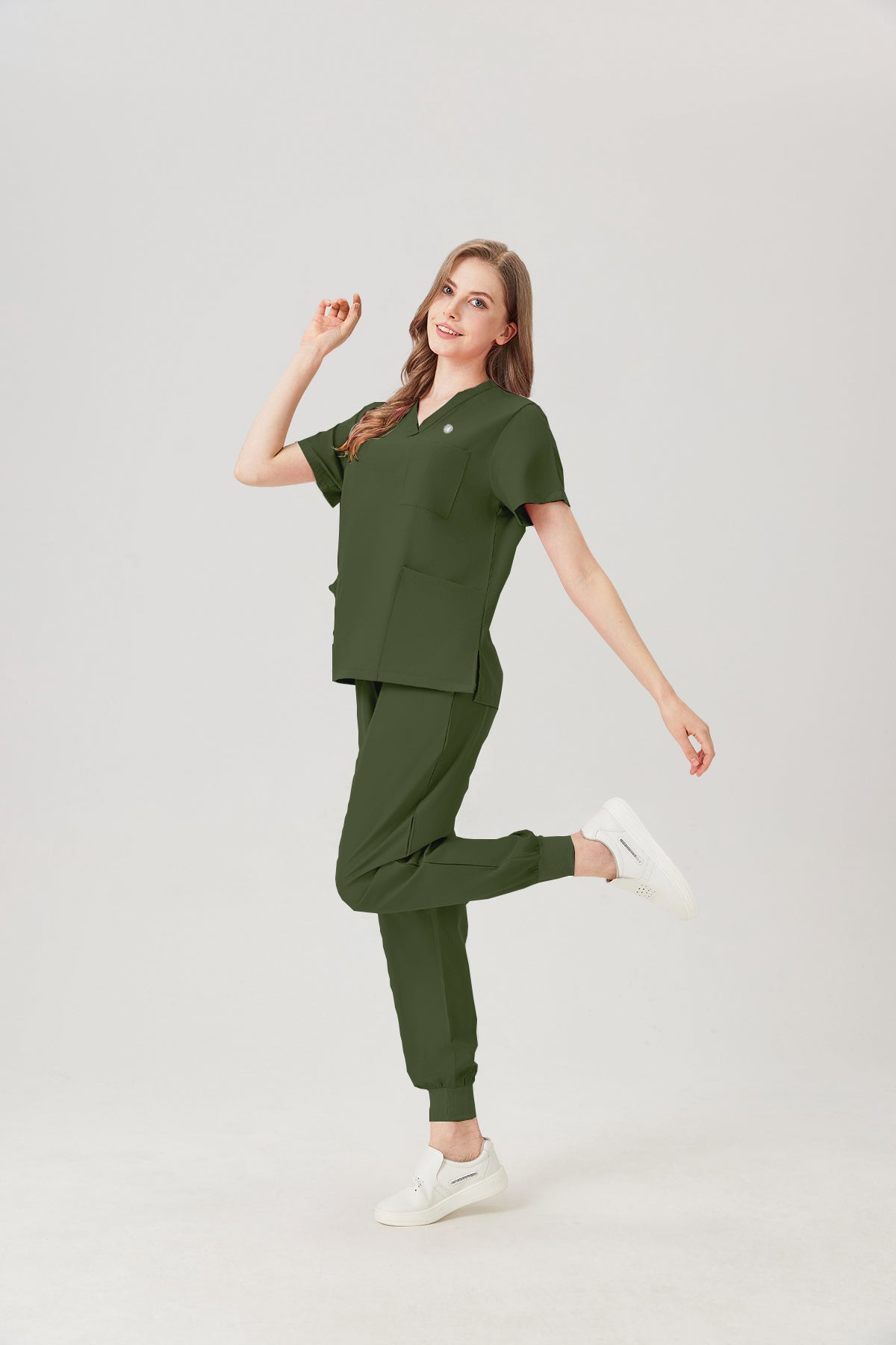 JelriSoFit Classic Uniformes de Trabajo - Mujer Verde Musgo, Fácil de limpiar