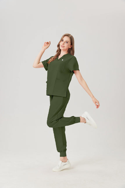 JelriSoFit Classic Uniformes de Trabajo - Mujer Verde Musgo, Fácil de limpiar