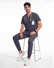 JelriSoFit Free Uniformes Quirúrgicos – Hombres Gris Carbon, Secado rápido y fresco