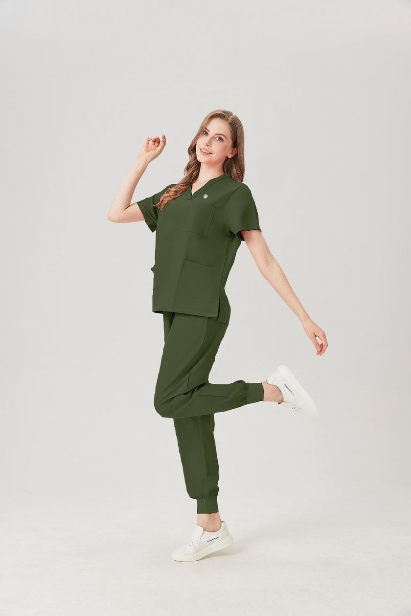 JelriSoFit Classic Work Uniforms - Women's Moss Green, Easy to Clean