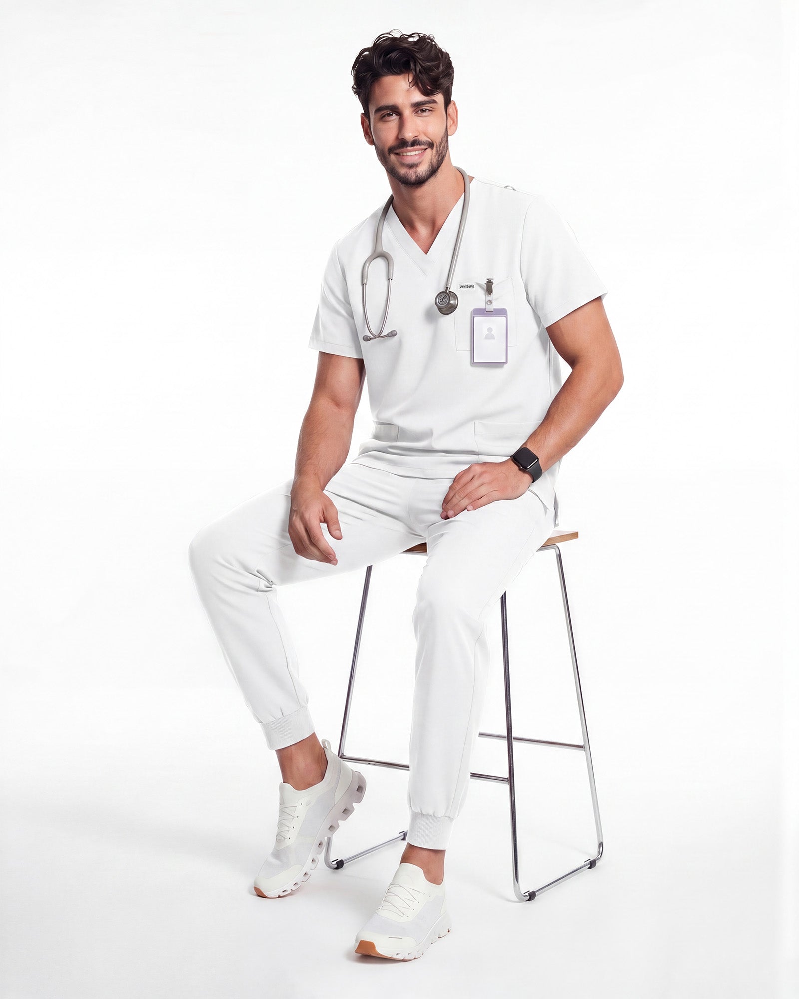 JelriSoFit Free Pijama Quirúrgica – Hombres Blanco, Tejido mejorado