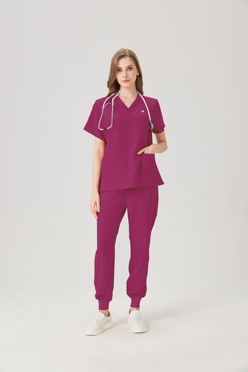 JelriSoFit Classic Medical Uniforms - Women's Fuchsia, Soft and Stretchy