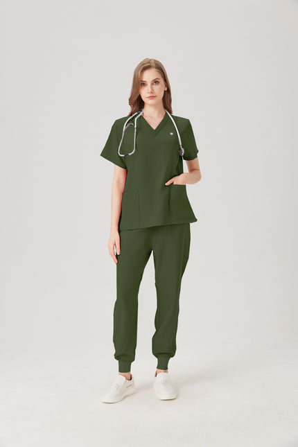 JelriSoFit Classic Uniformes de Trabajo - Mujer Verde Musgo, Fácil de limpiar