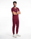 JelriSoFit Free Uniformes Quirúrgicos – Hombres Vino, Bolsillos amplios