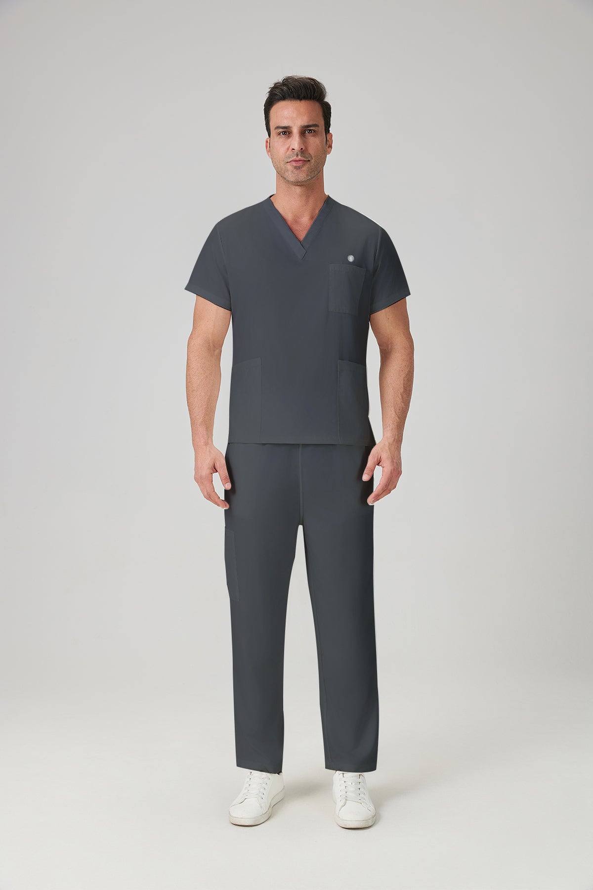 JelriSoFit Classic Uniformes Médicos - Hombre Gris Carbon, Ligero y elástico