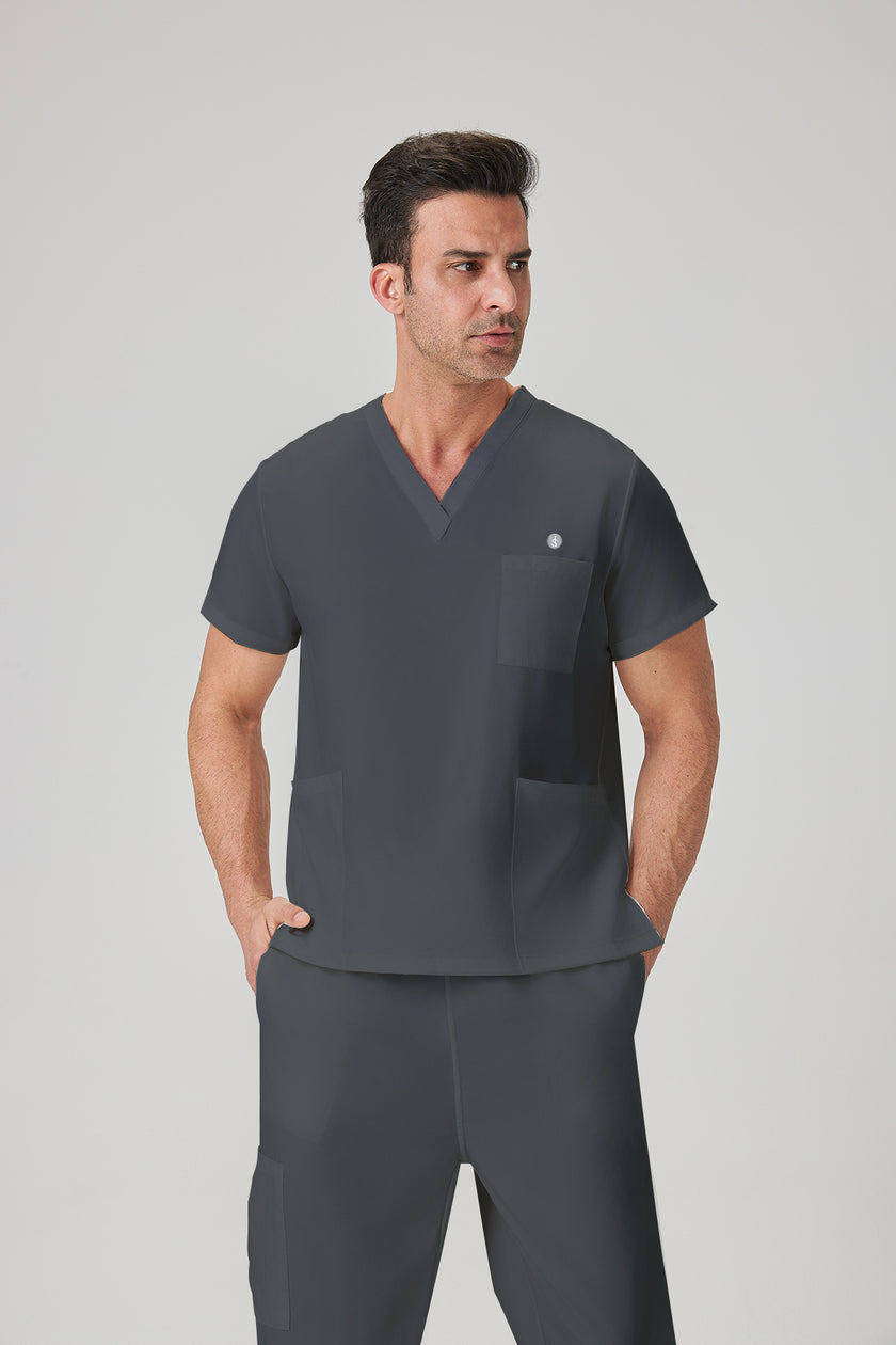 JelriSoFit Classic Medical Uniforms - Men's Carbon Gray, Lightweight and Elastic