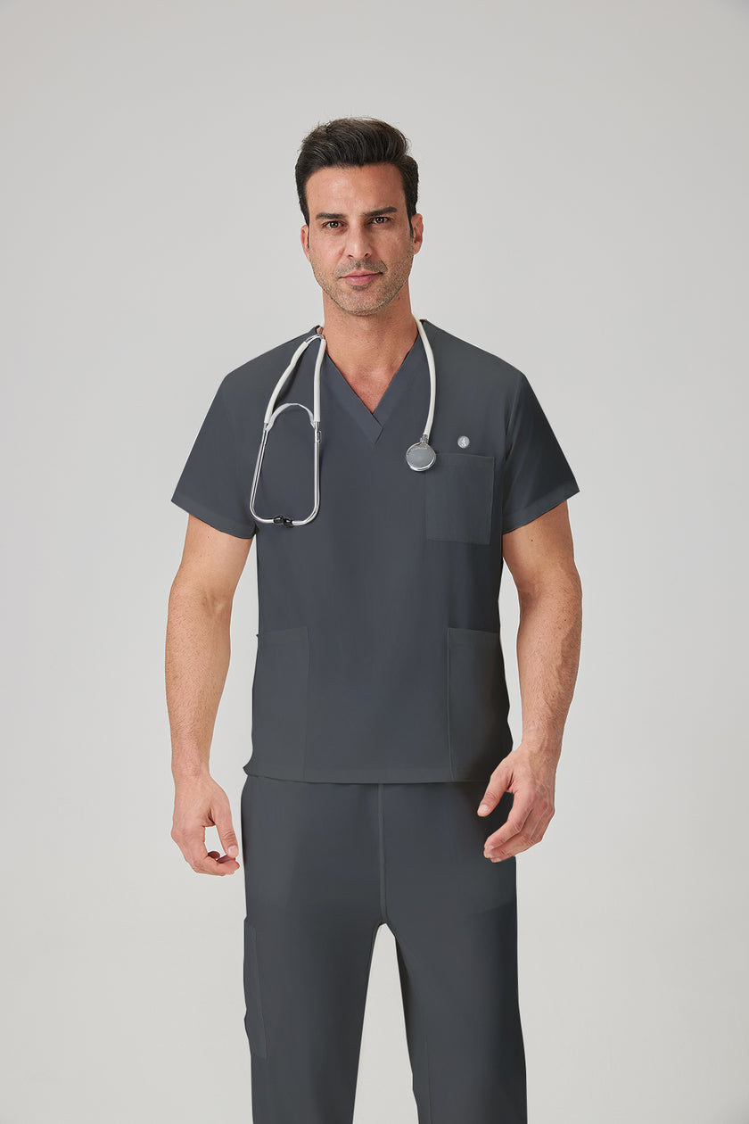 JelriSoFit Classic Medical Uniforms - Men's Carbon Gray, Lightweight and Elastic