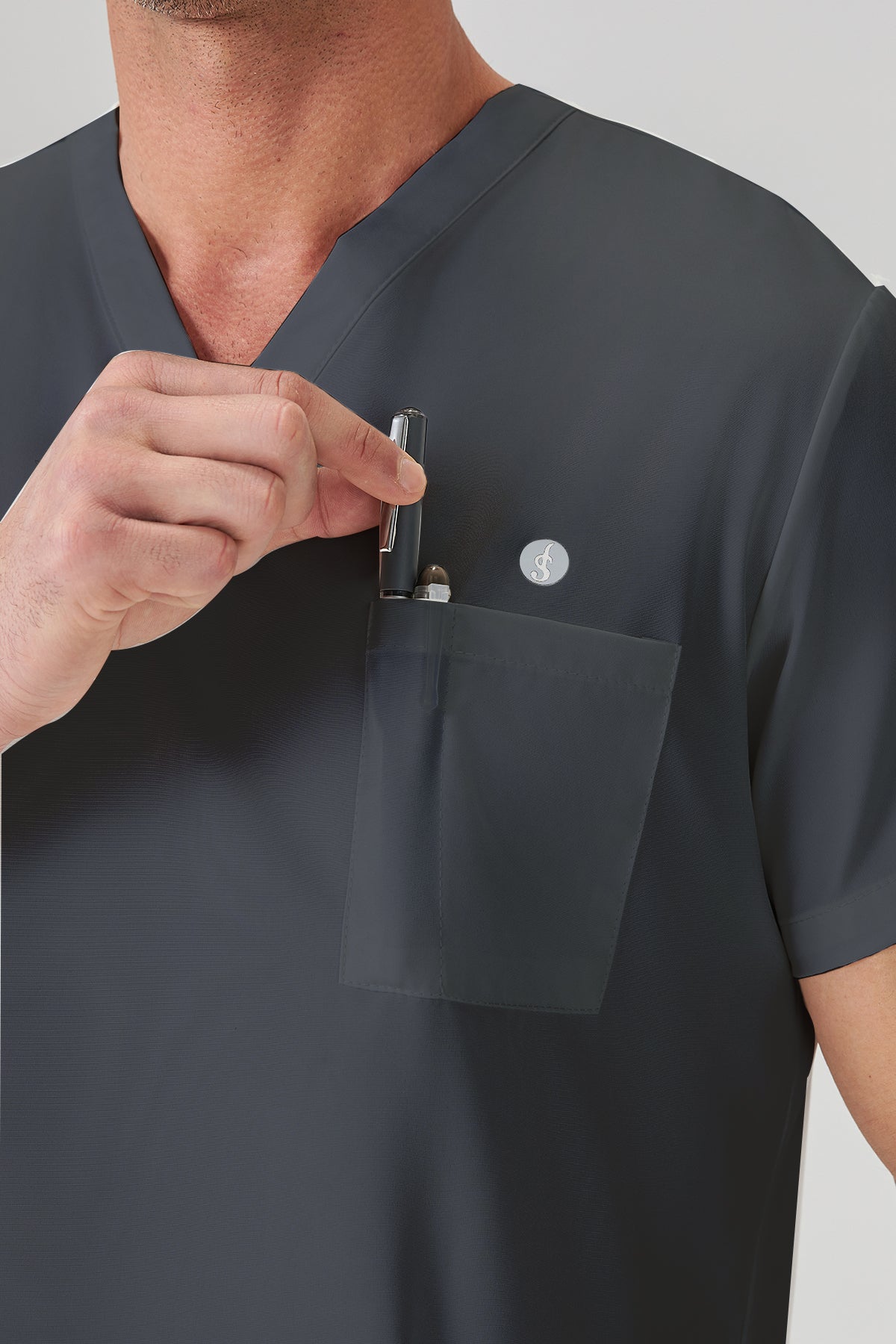 JelriSoFit Classic Uniformes Médicos - Hombre Gris Carbon, Ligero y elástico