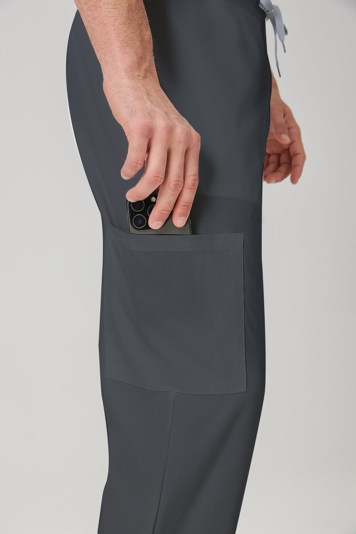 JelriSoFit Classic Uniformes Médicos - Hombre Gris Carbon, Ligero y elástico