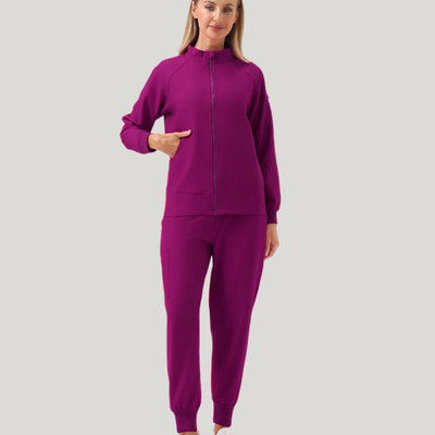 Uniforme médico quirúrgico 3 piezas Bugambilia para mujer-El abrigo tiene dos bolsillos