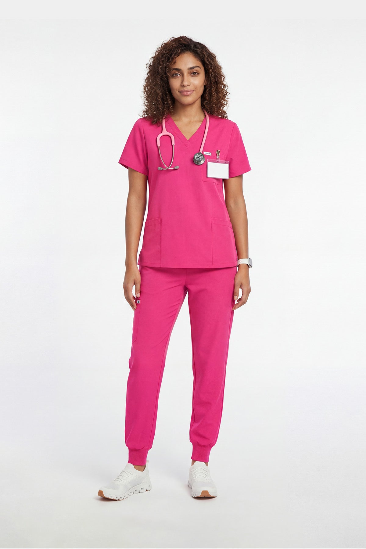 JelriSoFit Free Pijama Quirúrgica – Mujer Fucsia, Puños acanalados en tobillos