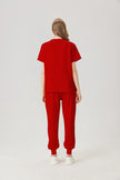 JelriSoFit Classic Pijama Quirúrgica - Mujer Granada Roja, Resistente e impermeable