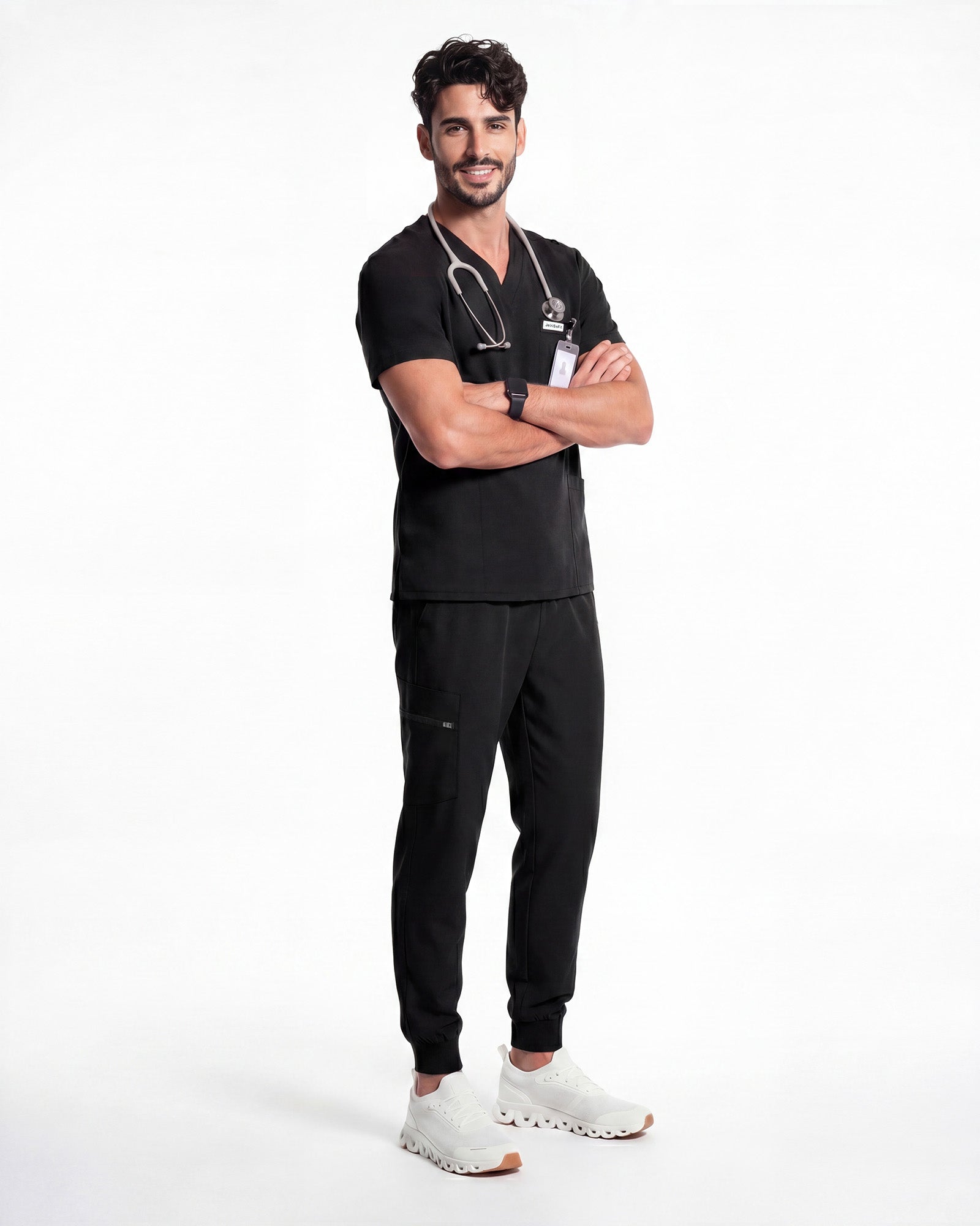 JelriSoFit Free Pijama Quirúrgica – Hombres Negro, Comodidad deportiva