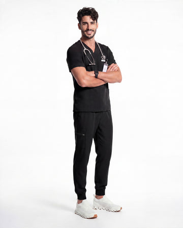 JelriSoFit Free Pijama Quirúrgica – Hombres Negro, Comodidad deportiva