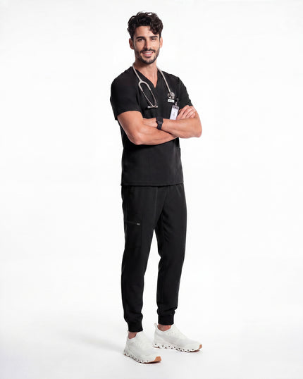 JelriSoFit Free Pijama Quirúrgica – Hombres Negro, Comodidad deportiva