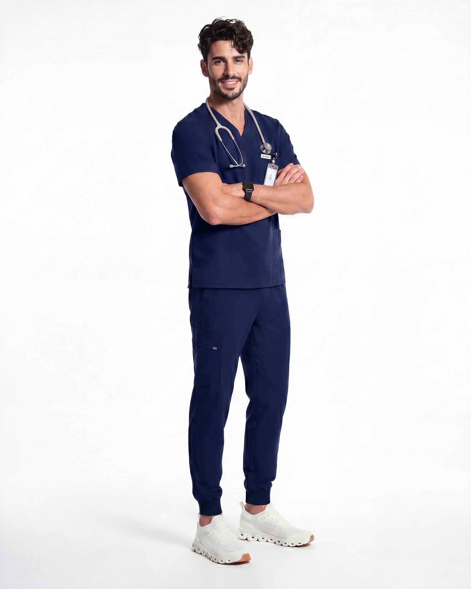 JelriSoFit Free Uniformes Médicos – Hombres Azul Marino, mantiene una apariencia ordenada