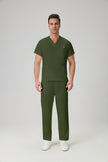 JelriSoFit Classic Medical Uniforms - Men's Moss Green, Stain Resistant