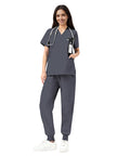 JelriSoFit Classic Medical Uniforms – Women’s Dark Grey, Big Functional Pockets