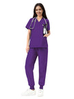 JelriSoFit Classic Nursing Scrubs – Women’s Dark Purple, Lightweight and Stretchy