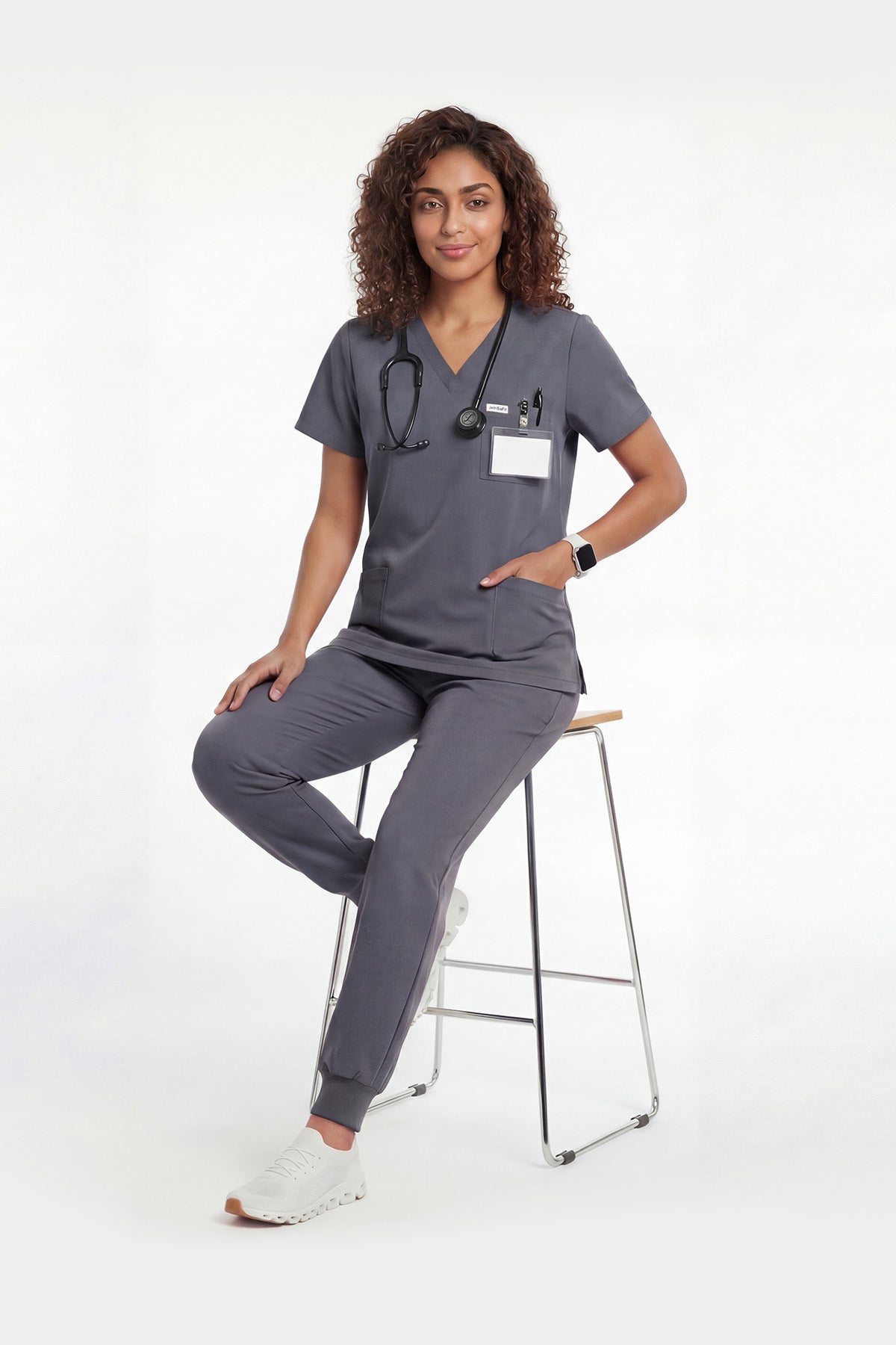 JelriSoFit Free Uniformes de Trabajo – Mujer Gris Carbon, Tejido mejorado