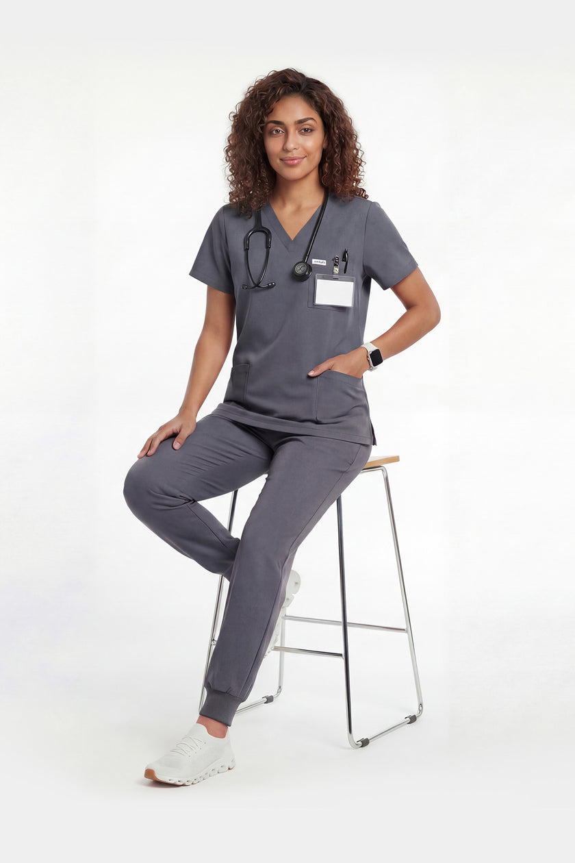 JelriSoFit Free Uniformes de Trabajo – Mujer Gris Carbon, Tejido mejorado
