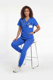JelriSoFit Free Uniformes Médicos – Mujer Azul Rey, Cintura elástica