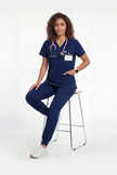 JelriSoFit Free Pijama Quirúrgica – Mujer Azul Marino, Secado rápido y fresco