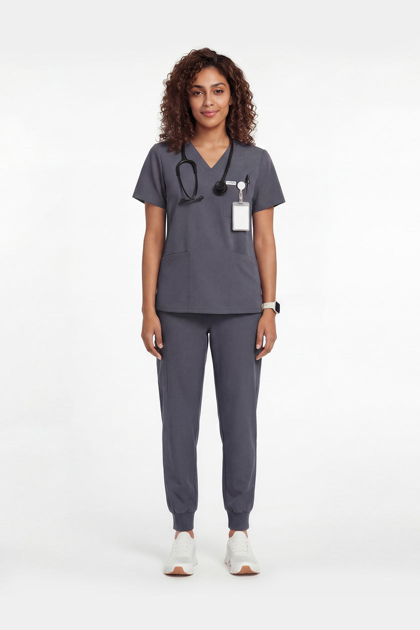 JelriSoFit Free Uniformes de Trabajo – Mujer Gris Carbon, Tejido mejorado