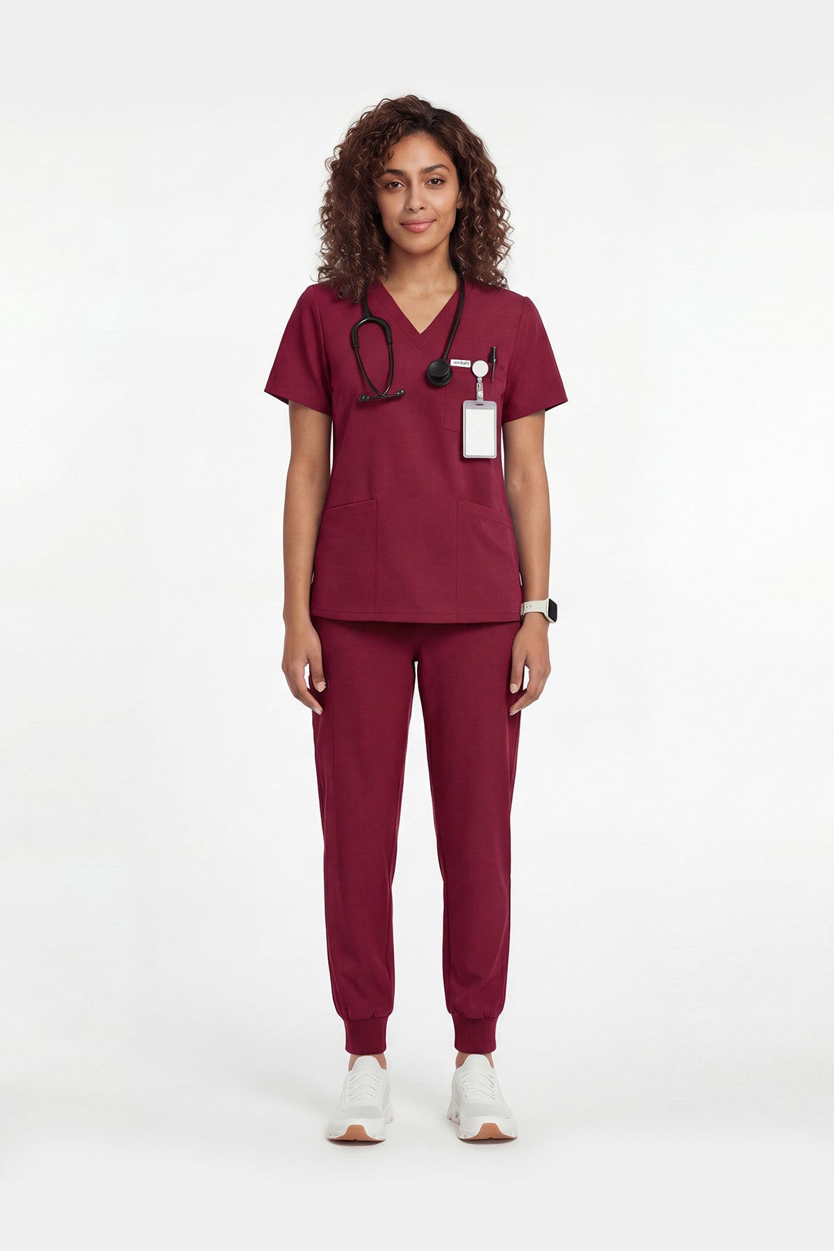JelriSoFit Free Uniformes de Trabajo – Mujer Vino, Antiarrrugas