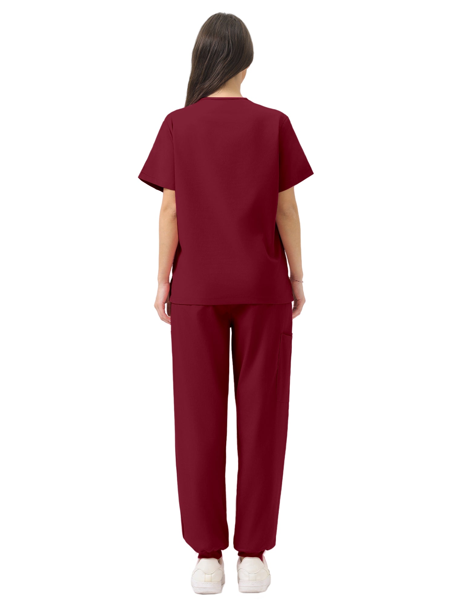 JelriSoFit Classic Medical Uniforms – Women’s Burgundy, Sporty Comfort