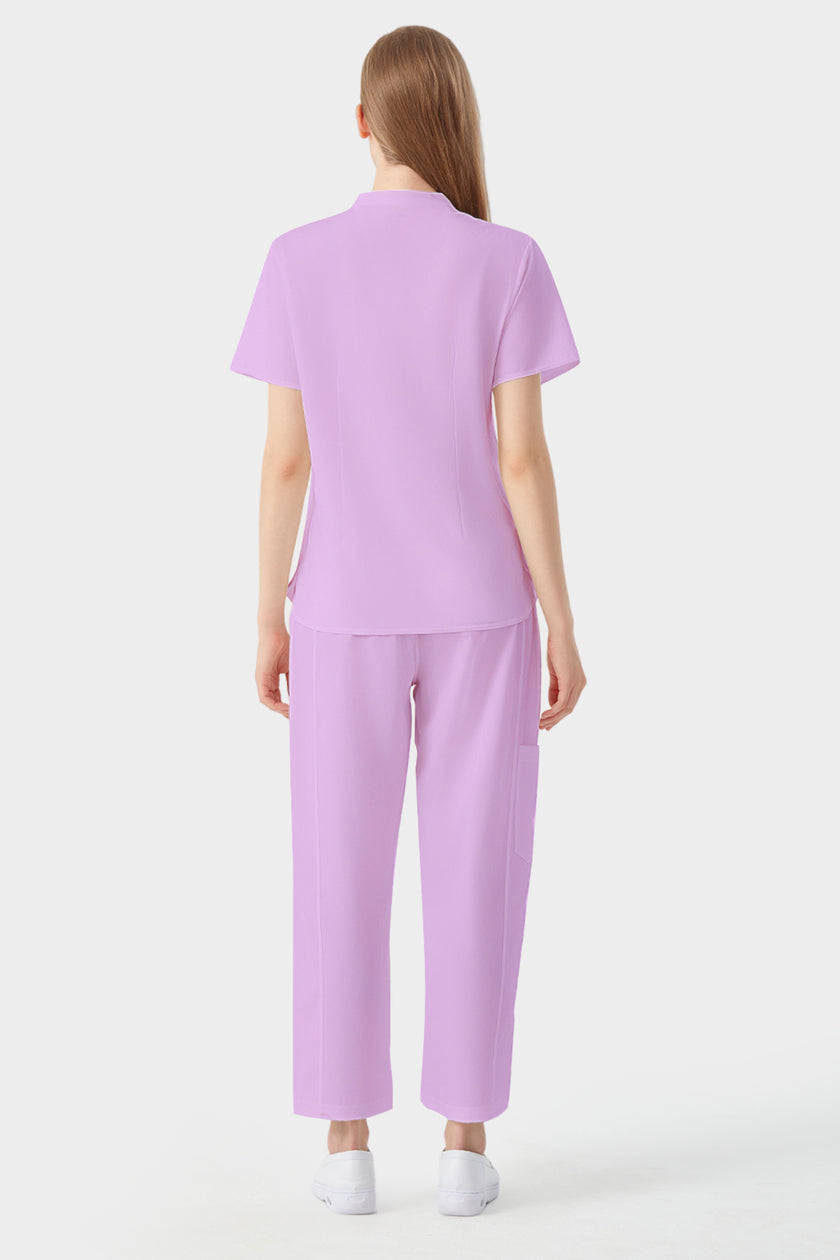 Bata quirúrgica de mujer morada, vista posterior