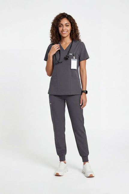 JelriSoFit Free Uniformes de Trabajo – Mujer Gris Carbon, Tejido mejorado