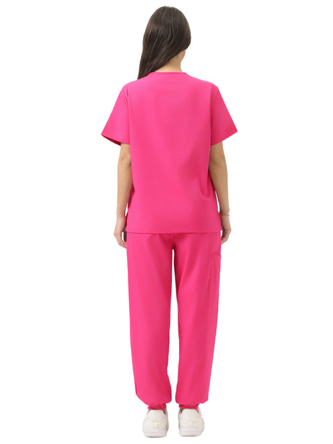 JelriSoFit Classic Nursing Scrubs – Women’s Hot Pink, Easy to care for and durable
