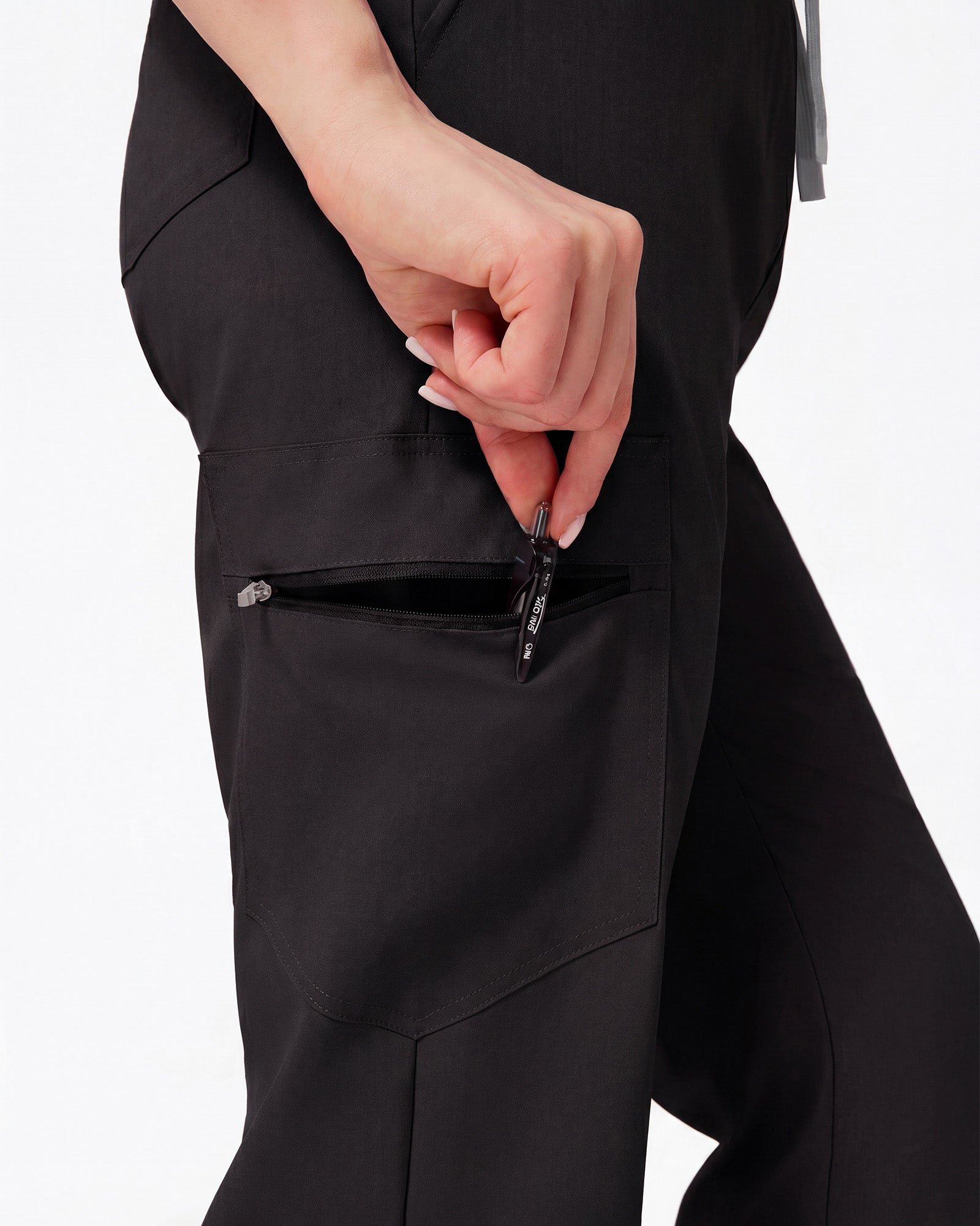 Bolsillo con cremallera del pantalón negro