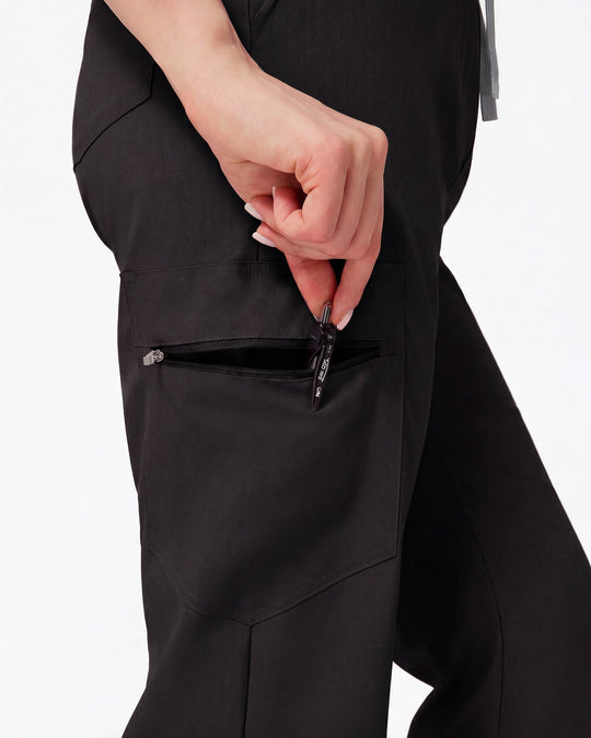 Bolsillo con cremallera del pantalón negro