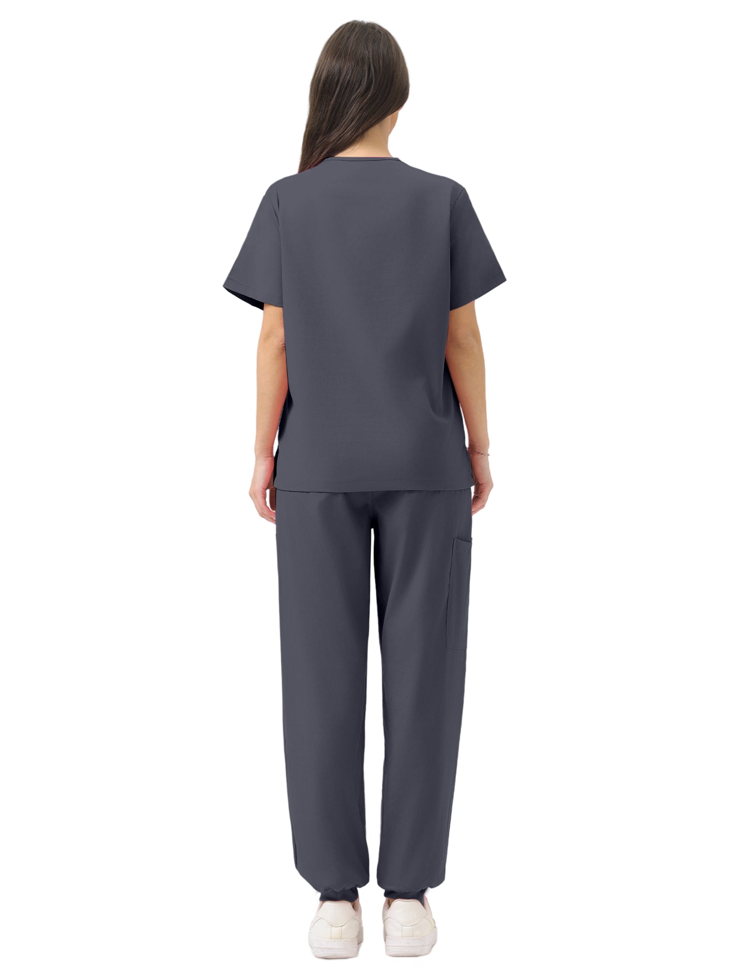 JelriSoFit Classic Medical Uniforms – Women’s Dark Grey, Big Functional Pockets