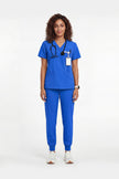 JelriSoFit Free Uniformes Médicos – Mujer Azul Rey, Cintura elástica