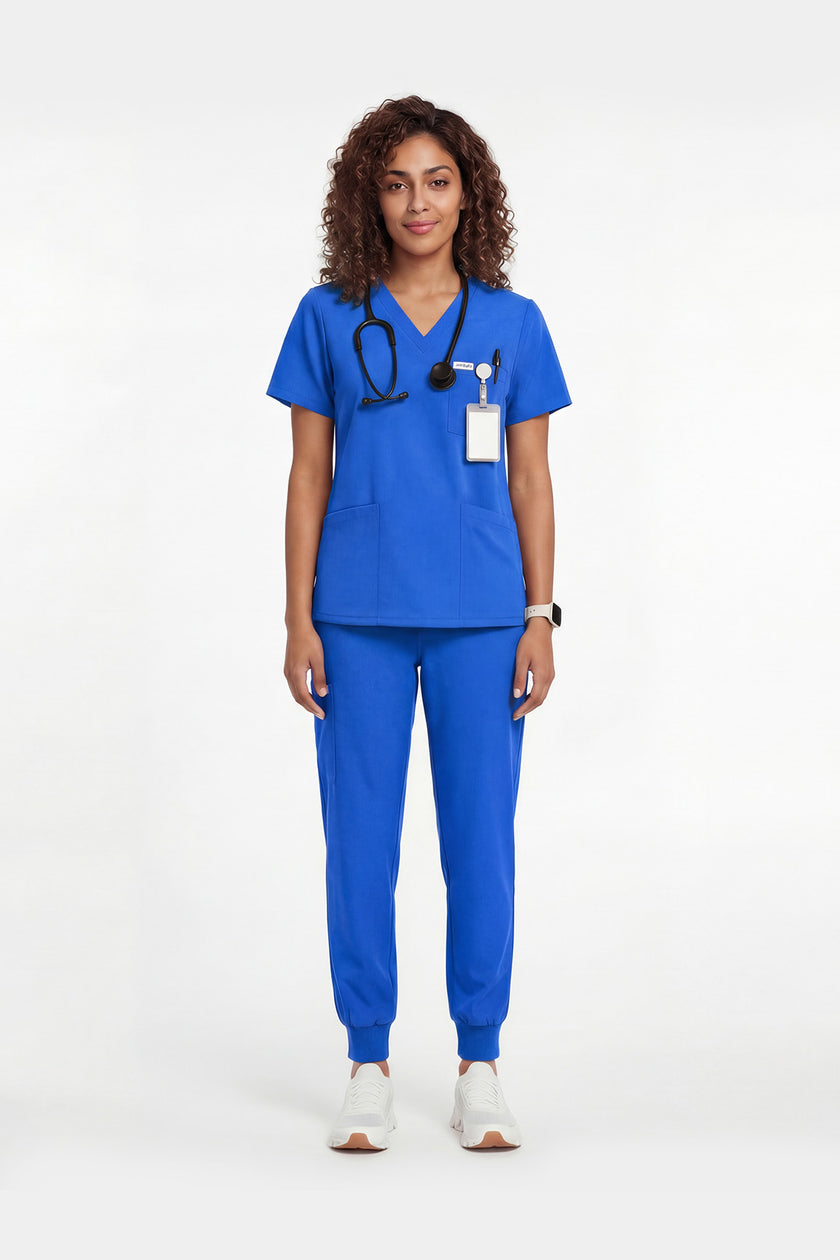 JelriSoFit Free Uniformes Médicos – Mujer Azul Rey, Cintura elástica