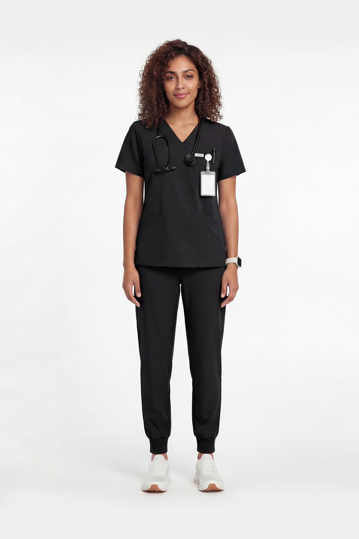JelriSoFit Free Uniformes Quirúrgicos – Mujer Negro, Aberturas laterales