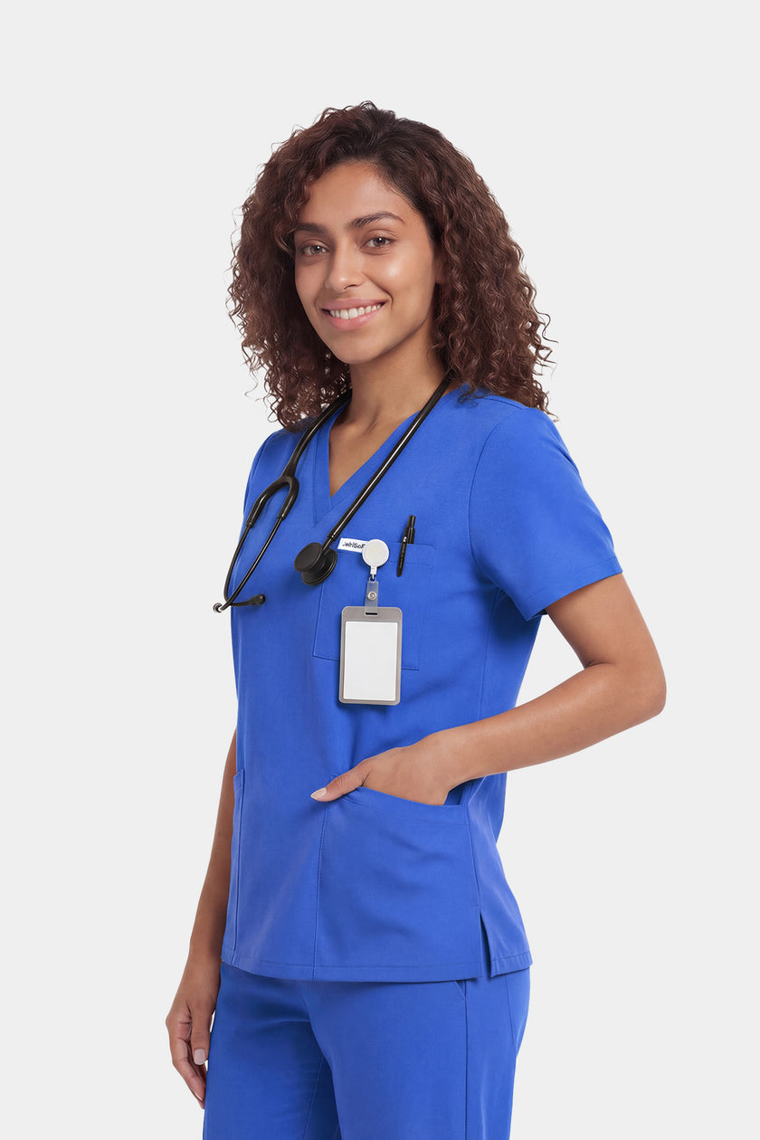 JelriSoFit Free Uniformes Médicos – Mujer Azul Rey, Cintura elástica