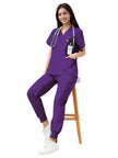 JelriSoFit Classic Nursing Scrubs – Women’s Dark Purple, Lightweight and Stretchy