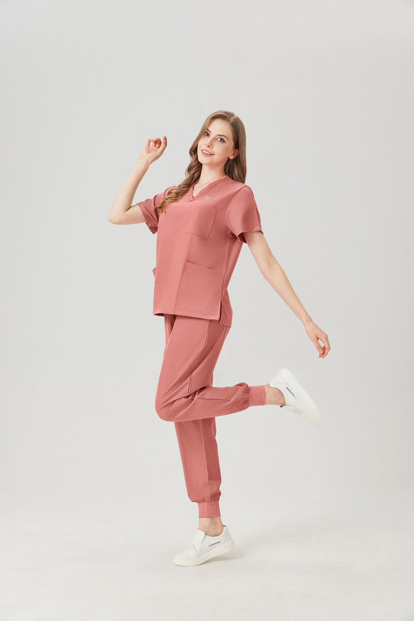 JelriSoFit Classic Pijama Quirúrgica - Mujer Capri Rosa, ligero y confortable